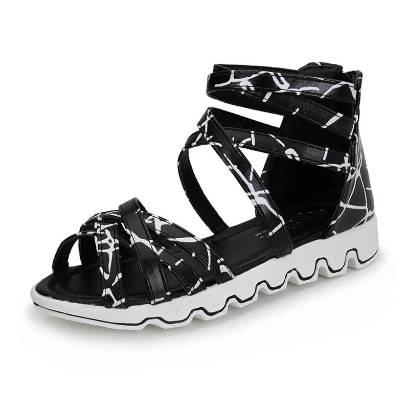 Girls' Sandals In Spring and Summer Soft Soled Non Slip Striped Sandals Little Girls' Open Toe Bowknot Casual Sandals