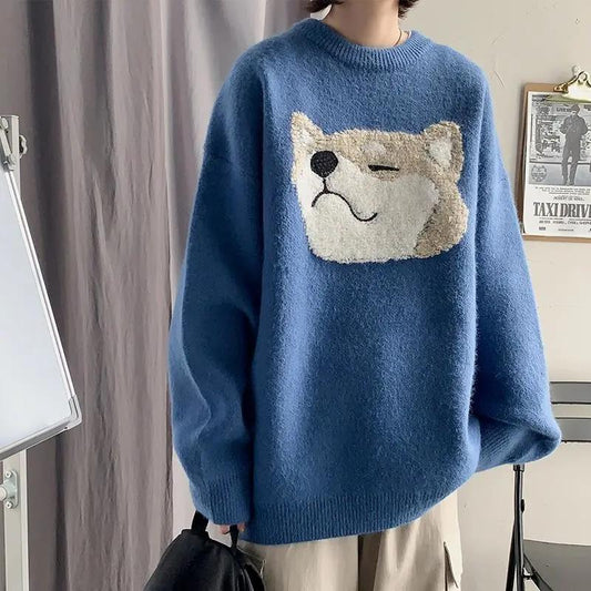 Autumn and Winter Thick Sweater Men's Loose Round Neck Pullover Sweater Casual All-match Warm and Comfortable