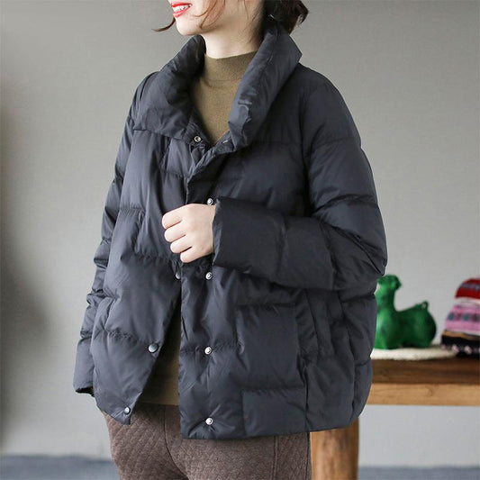 2021 New Winter Women Down Coat Ultralight Collarless Duck Down Jacket Portable Female Padded Parkas Stand Collar Puffer Overcoat