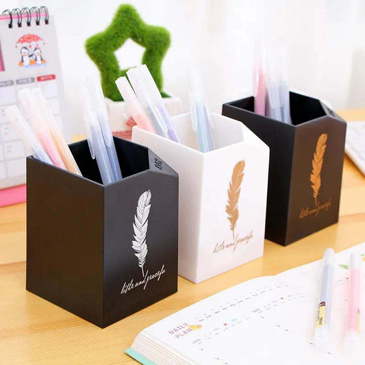 Creative Fashion Simple Pen Holder Desktop School Supplies Office Supplies Square Storage Box