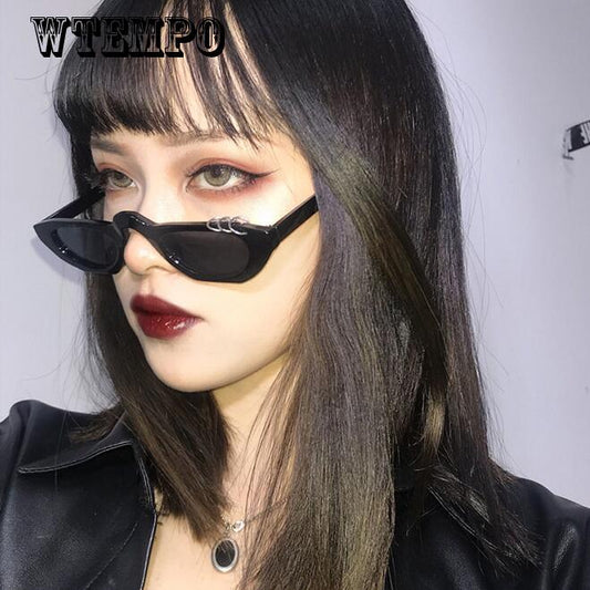 WTEMPO Trend Sunglasses Retro Letter Round Frame Sunglasses Versatile Sunglasses