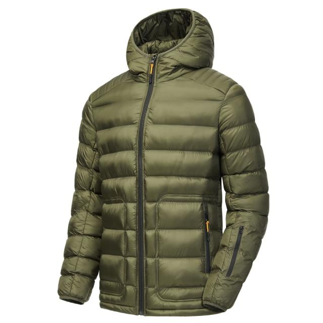 Men's Autumn and Winter Ultralight Classic Down Jacket Thick Warm Hooded Jacket Parka Casual Windproof Down Jacket