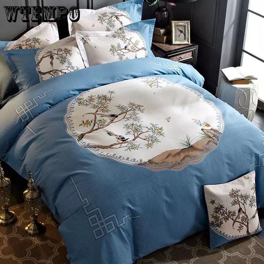 Flat Bed Sheet Set Pillowcase Bed Cover Housse Printing High Quality Bedding Set Bed Linings