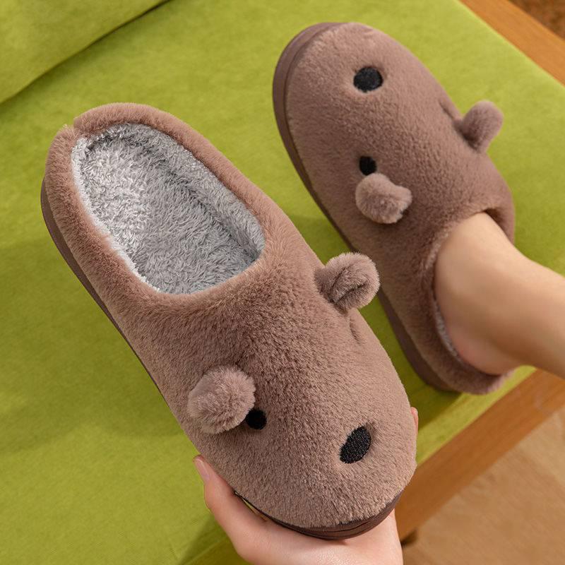 Women Winter Home Slippers Fluffy Sliders Pink Fur Sliders House Shoes Warm Soft Slippers for Bedroom Dog Cute Cartoon Couples Slippers