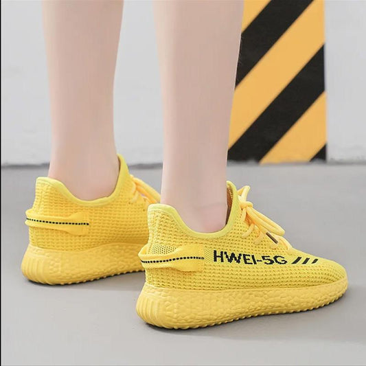Ladies Flying Woven Sports Shoes Spring and Autumn Mesh Breathable Casual Shoes Non-slip Lightweight Running Shoes