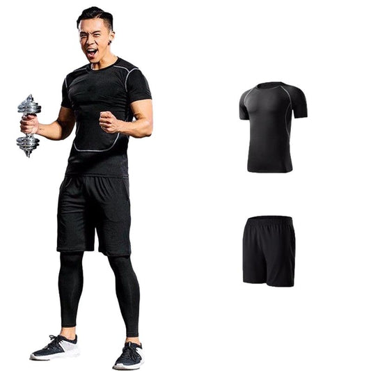 Fitness Suit Men's High-stretch Fitness Clothes Basketball Running Sports Tights Quick-drying Clothes Training Clothes