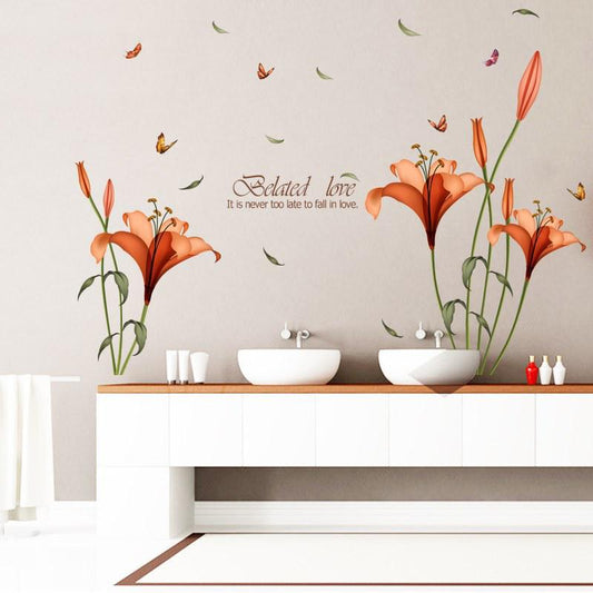 Floral White House Fashion Child Bedroom Living Room Background Decoration Removable Wall Sticker