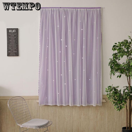 Dormitory Small Curtains Free of Punching Installation Shading Sunshade Finished Simple Curtain