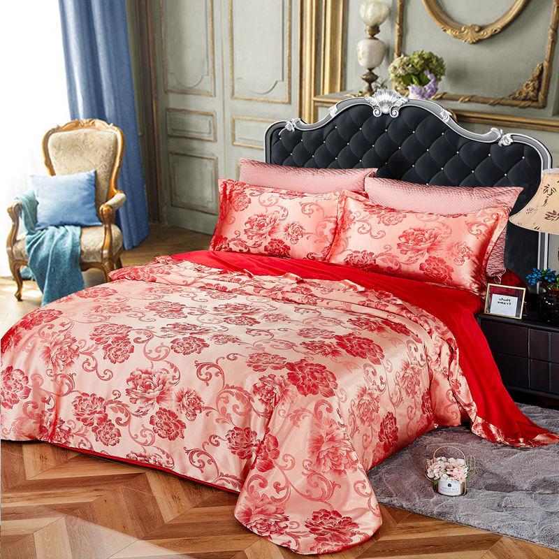 Satin Jacquard Four-piece Bed Set Home Bedding Continental Light Luxury
