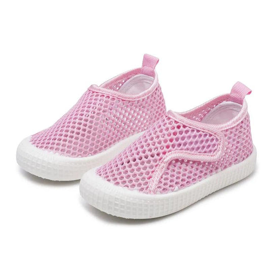Boys and Girls Summer Shoes Children's Soft Sole Sport Light Flat Shoes Anti-slip Solid Color Casual Hollow Out Mesh Shoes