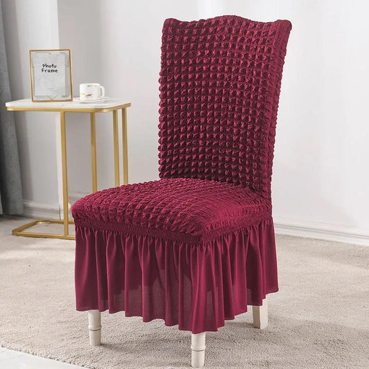 Bubble Lattice Skirt Swing Home Seat Cover One-piece Elastic Office Chair Cover Luxury Dining Chair Cover Hotel Chair Cover