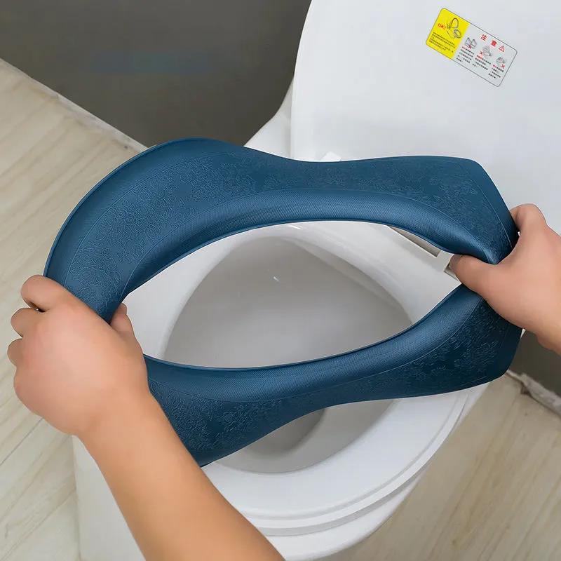 EVA Waterproof Washable Toilet Seat Cover Universal Household Sticky Toilet Seat Four Seasons Available Toilet Seat Toilet Seat