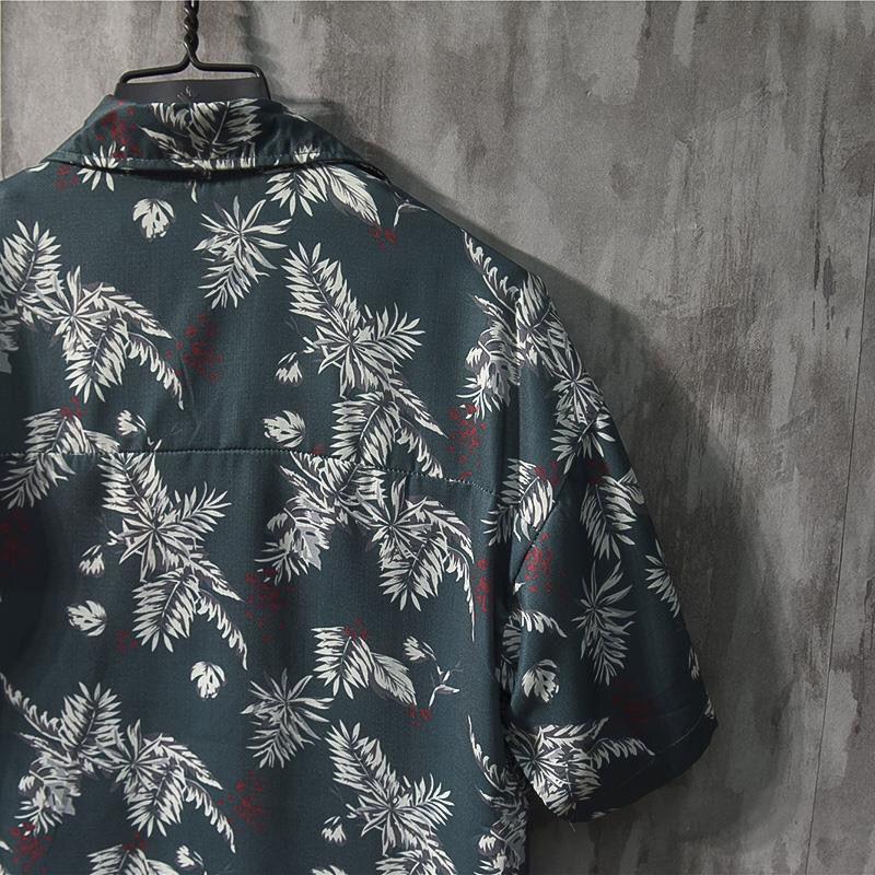 Shirt Men's Short-sleeved Summer Beach Flower Shirt Loose Shirt