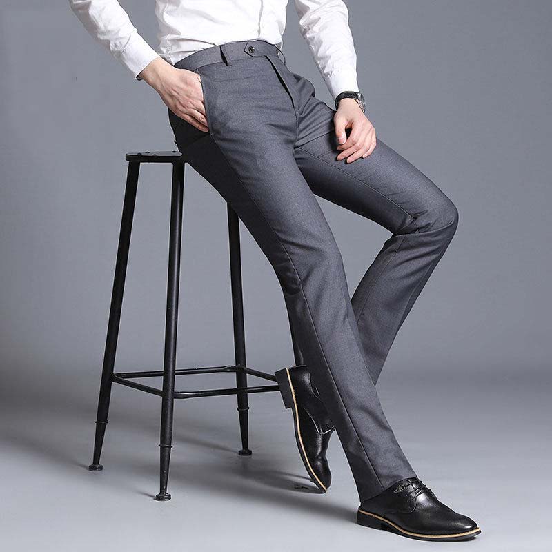 Men's Business Formal Wear Professional Casual Trousers Spring and Summer Straight Pants