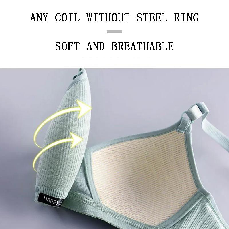 Pure Cotton Threaded Girl Underwear Student Bra High School Developmental Thin Section Without Steel Ring Gather Stereotype Bra
