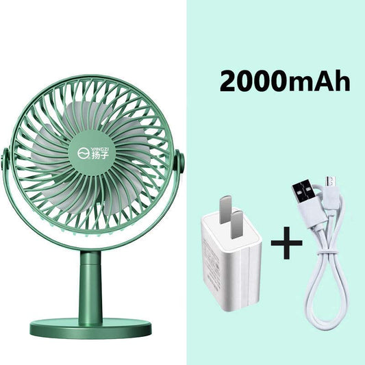 Family Convenient USB Small Fan Desktop Silent Small Strong Wind Desktop Charging Fan