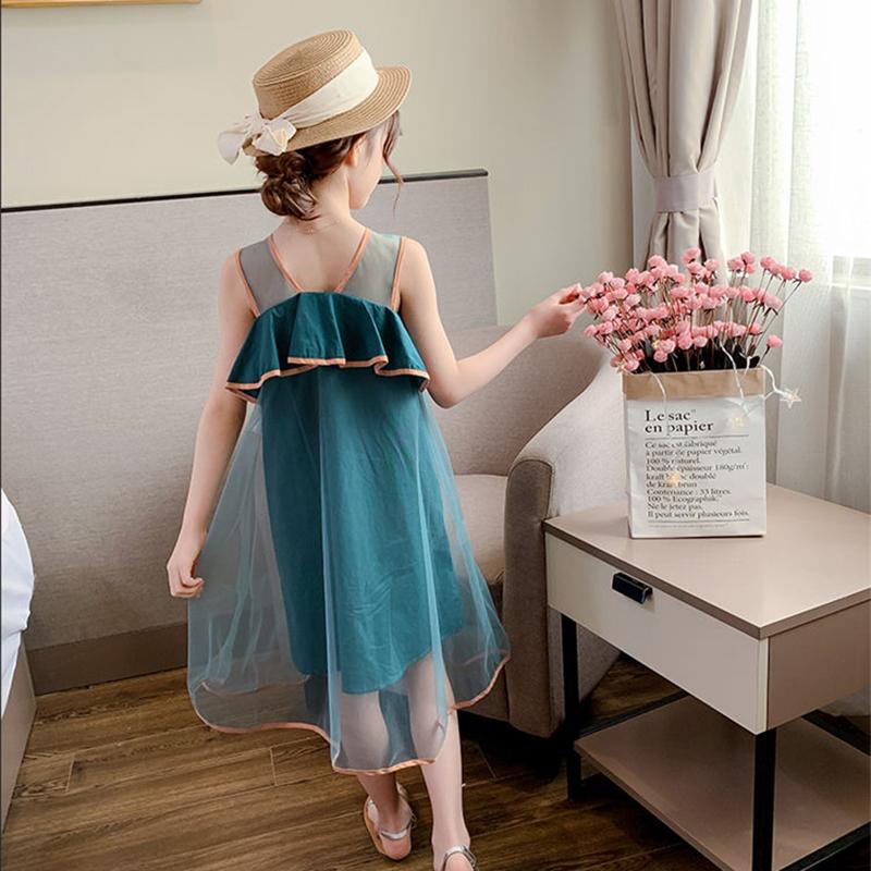 Children's Clothing Girls' Dresses Children's Summer Clothing Princess Dresses Mesh Vest Skirts Big Children's Clothing