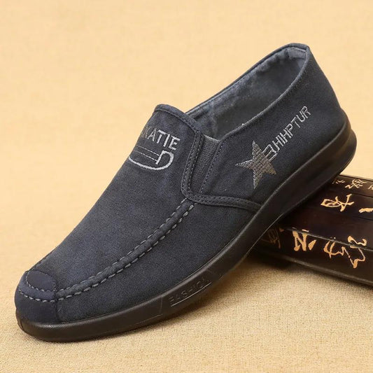 Spring and Summer Breathable Canvas Shoes, Thin Vamp, Soft Sole Casual Men's Shoes
