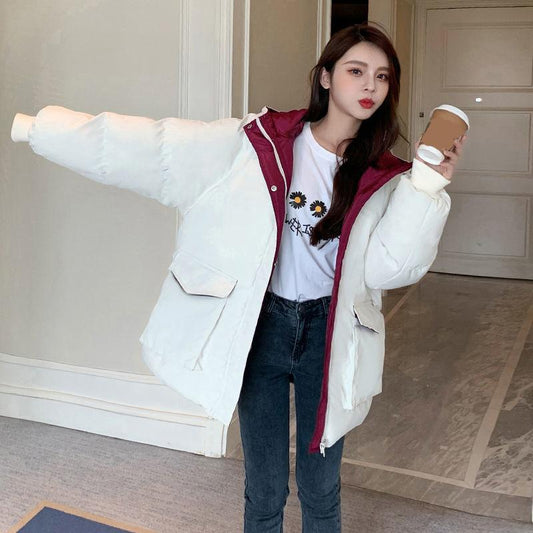 Winter Down Coat Loose Short Winter Coat Thick Warm Women's Padded Jacket