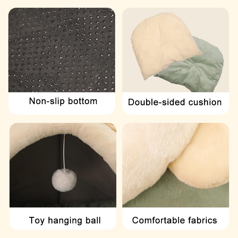 Cat Bed Warm Pet Basket Cozy Kitten Lounger Cushion Cat House Tent Soft Mat Bag