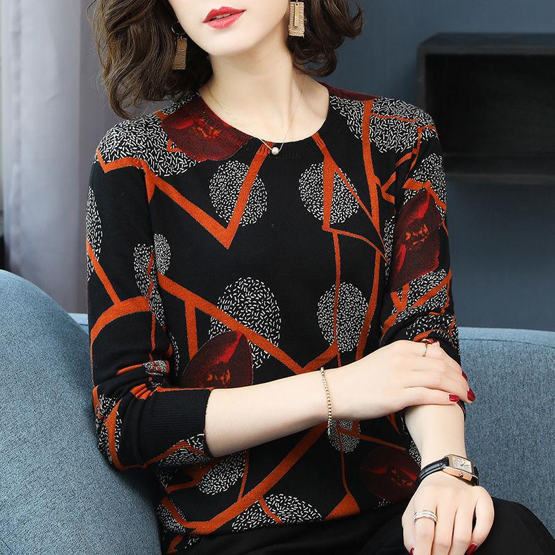 Spring Autumn Women Short Polka Dot Printed Sweater OL Style Wool Sweater Warm Jumper Top Plus Size Pullover Sweater Outwear