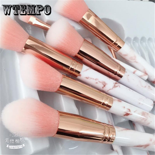 10 Pcs Bamboo Handle Makeup Brush Suit Sector Brush Makeup Tools Toolsorganizer Makeup maquiagem