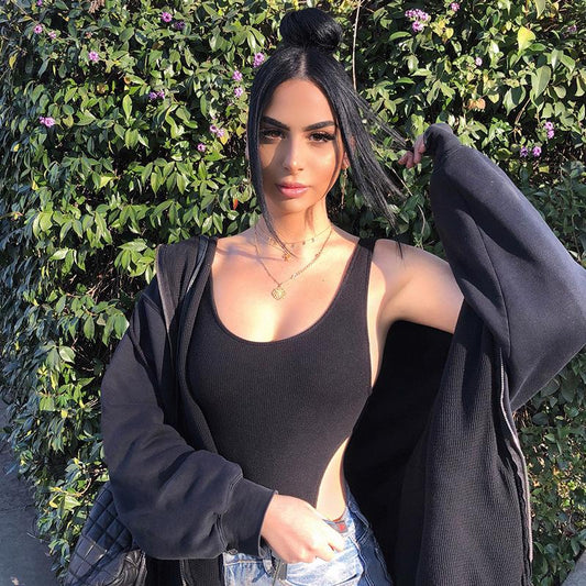 Summer Sexy Body Tops Women's Shirt Casual Women's Summer Bodysuits Body Woman Sleeveless Black Top Body Vest