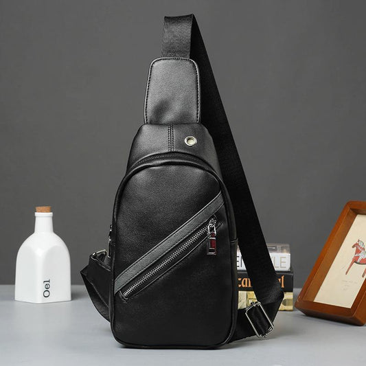 Chest Bag Men Black Waterproof Multi-pocket Crossbody Bag Outdoor Leisure Sports Shoulder Bag