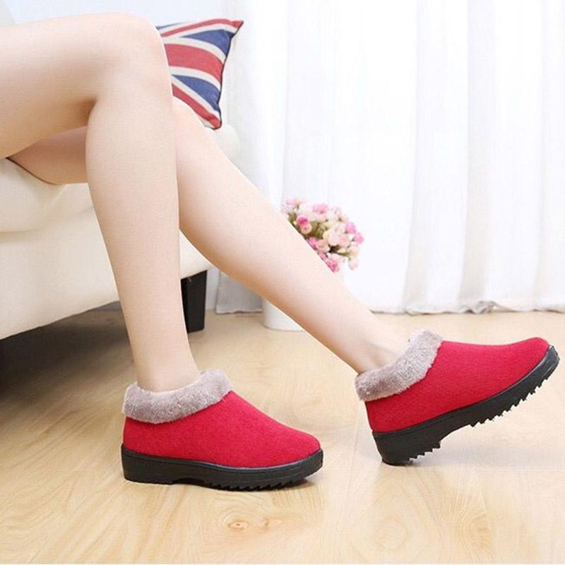 Women's Autumn and Winter Cloth Shoes Fleece Warm Cotton Shoes Thick Sole Mother Shoes