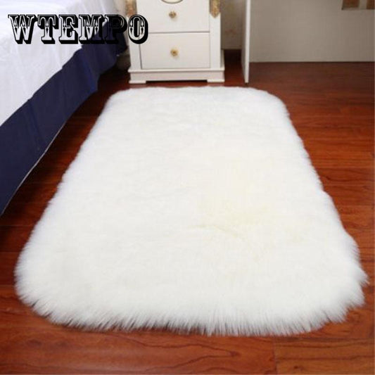Faux Fur Sheepskin Rug Carpet Soft Faux Buckskin Chair Cover Pad Home Decor Fluffy Plain Skin