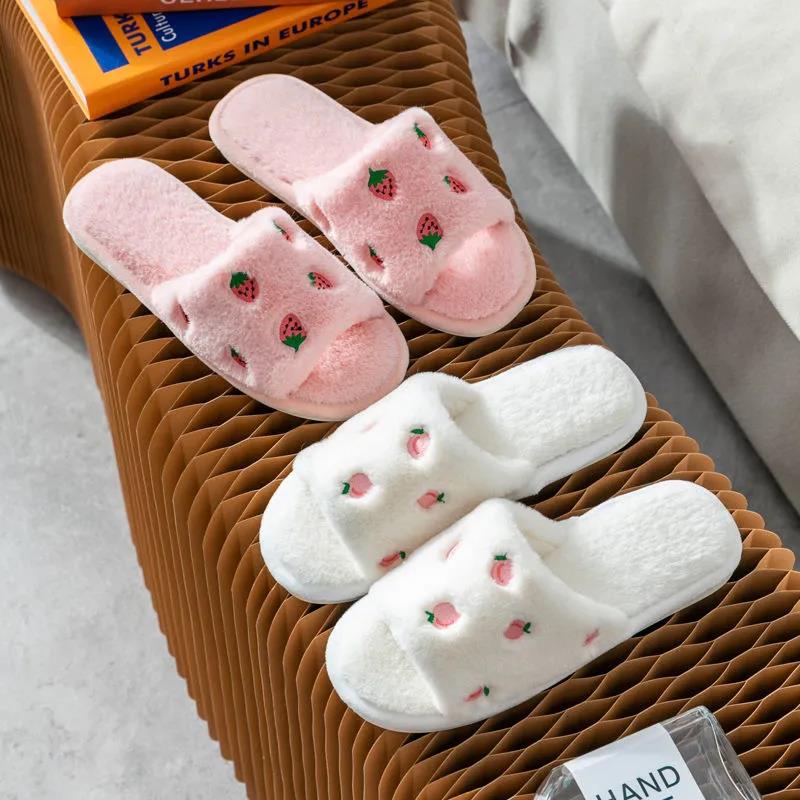Cute Cotton Slippers In Autumn and Winter Indoor Warm Flat Shoes Comfortable Soft-soled Shoes Soft and Fluffy