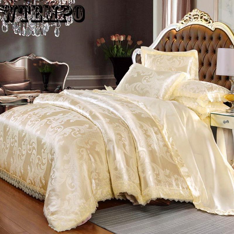 Jacquard Bedding Set King Queen Size Duvet Cover Set Bed Linen Bed Sheet Set Bedclothes