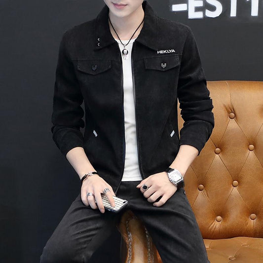 Men Top Autumn Winter Casual Corduroy Slim Long Sleeve Coat Suit Jacket Blazer