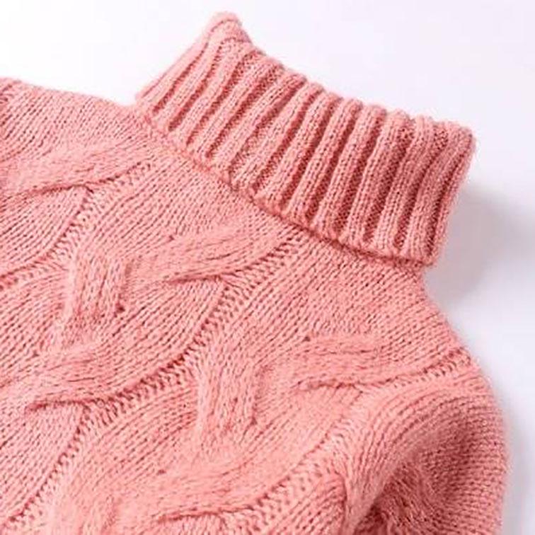 Loose Solid Color Turtleneck Sweater Bat Sleeve Pullover Knitted Schoolgirl Sweater