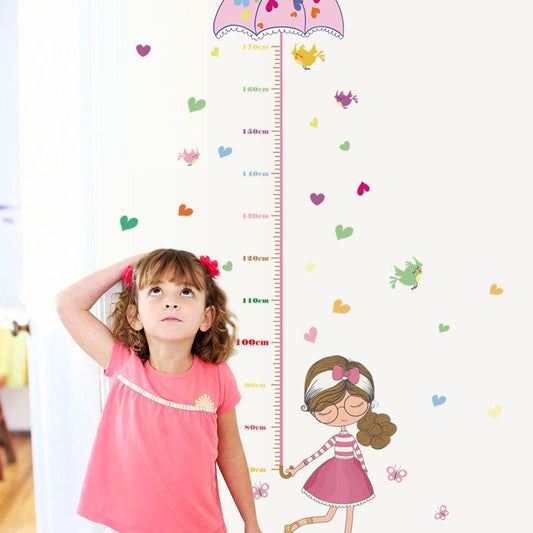 Cartoon girl height stickers wall stickers TV background glass doors windows porcelain stickers