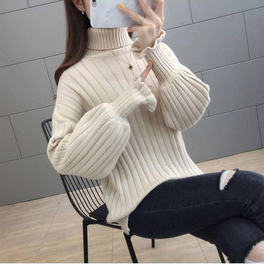 Turtleneck Pullover Women's Sweater Loose Slimming Pullover Fashion All-match Sweater