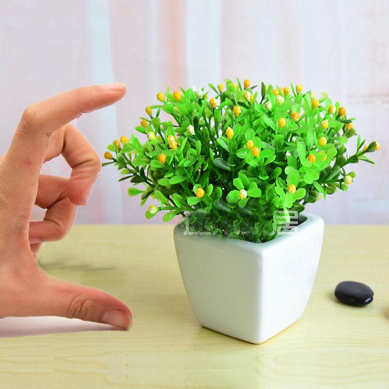 Simulation Green Plant Small Potted Bonsai Home Living Room Furnishings Indoor Desk Decoration Mini Fake Flower Potted Plants