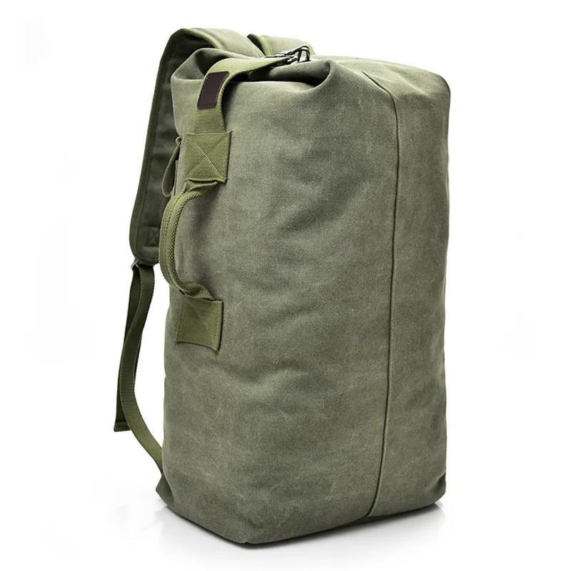 Canvas Travel Backpack Men and Women Backpack Sports Fitness Mountaineering Portable Suitcase Large Capacity Business Travel Luggage Bag