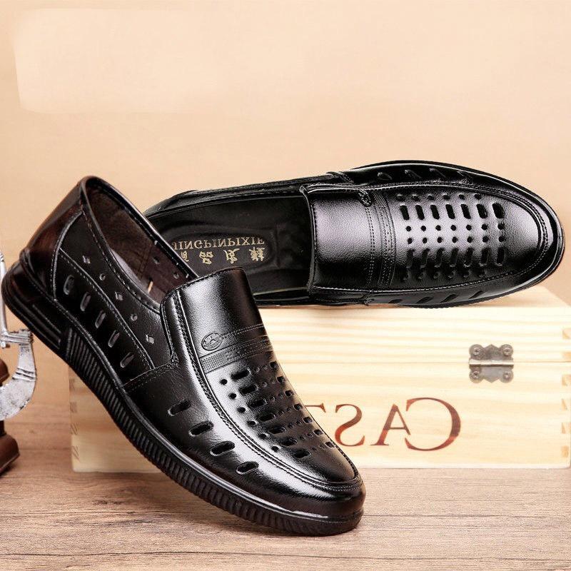Comfortable Men's Casual Shoes Loafers Men's Shoes High-quality Split Leather Shoes Men's Sandals
