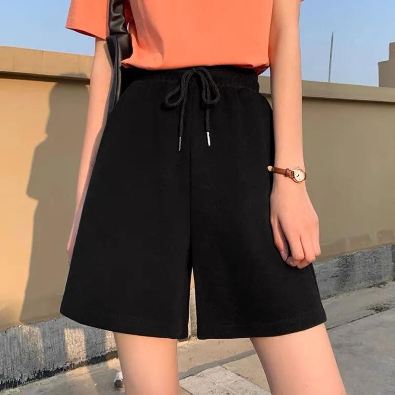 Sports Shorts Ladies Summer Large Size Loose Straight High Waist Slim Casual Wide Leg Five-point Pants Running Shorts for Women