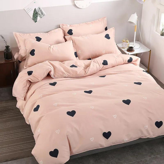 Washed Cotton Thickened Brushed Four-piece Set Simple Four-piece Couple Double Bed Bedding Set Student Dormitory Bed Sheet Quilt Cover
