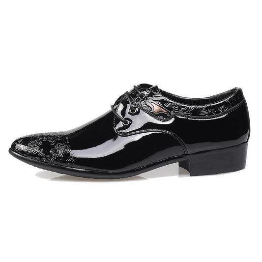 Classic Mens Fashion Business Casual Man's Sharp Head Single Formal Shoes Wear Comfortable Leather Shoes Summer Business Print Shoes