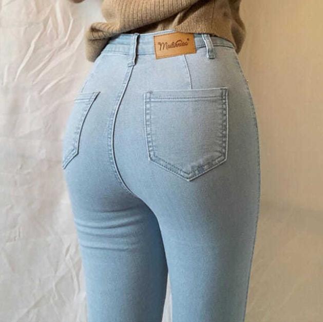 Women's Jeans High Waist Stretch Fashion Long Skinny Casual Denim Pants Slim Basic Thin Jeans