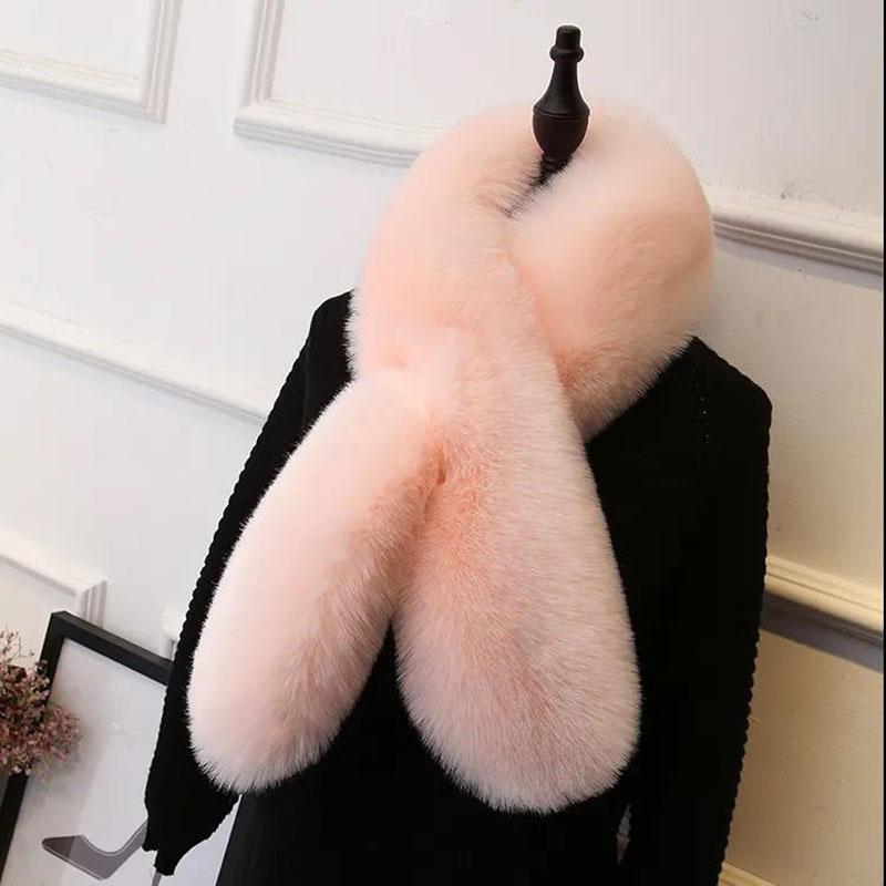 Autumn and Winter Plush Imitation Fox Fur Women Korean Version of All-match Scarf Warm Fur Plush Scarf for Women