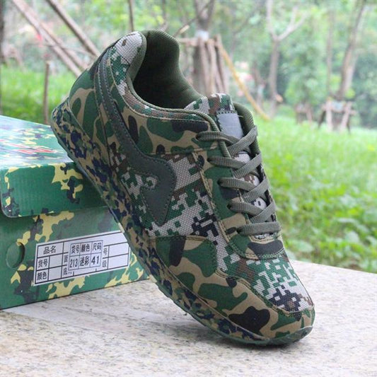 Camouflage Shoes Men's Sneaker Ultralight Low-top Training Shoes Breathable Non-slip Soft Bottom Military Training Running Shoes