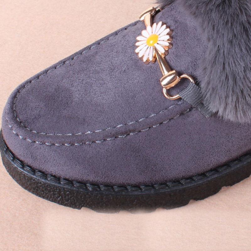 Ladies Plus Velvet Padded Warm and Comfortable Cotton Shoes Cold-proof Flat Ankle Boots