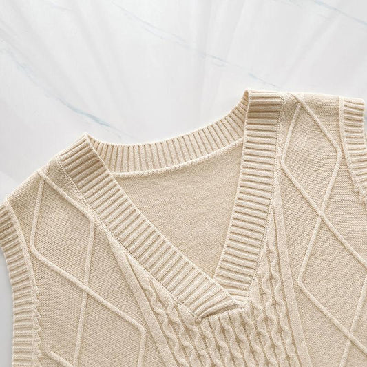 Knitted Vest Mid-length Thickened Loose V-neck Sweater Bottoming Shirt Coat