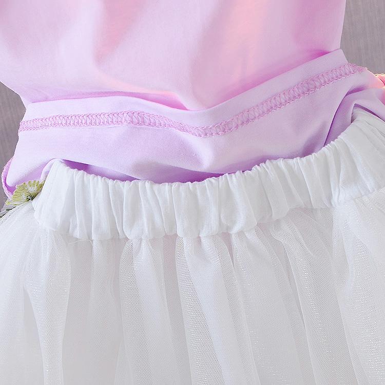 Cute Girls Clothes Sets Floral 2Pcs Cartoon Kids Ruffle Sleeve Tank Top and Skirt Outfits for Girl Clothing Adorable