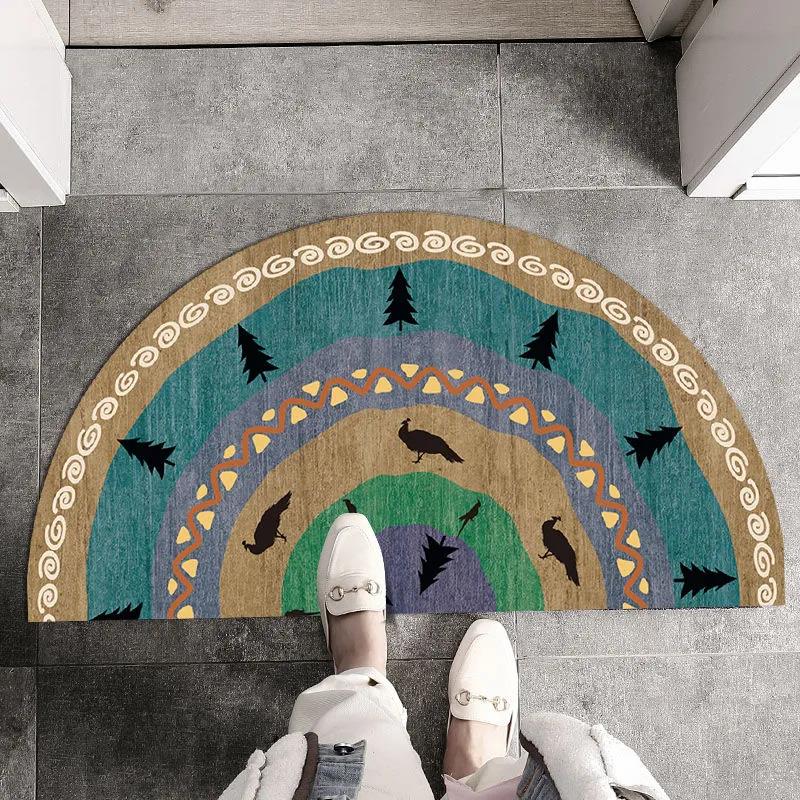 Semi-circular Carpet Home Pad Door Pad Bedroom Carpet Door Pad Home Water Absorption Non-slip Enters The Door Pad Door Carpet