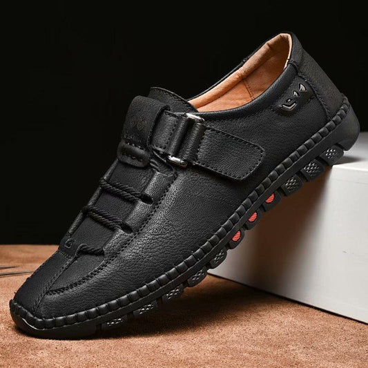 Comfortable Casual Leather Men Shoes Waterproof Split Leather Non-slip Men Shoes Flats Moccasins